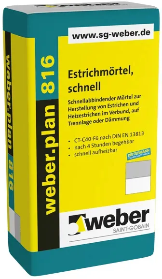 Estrichmörtel, schnell - weber.plan 816, 25kg - Schnellmörtel