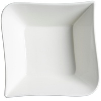 Ritzenhoff & Breker Servierschale Servierschale Schale Melodie weiß geschwungene Form eckig 14 cm, Porzellan weiß