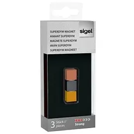 Sigel C5 "Strong" Magnete farbsortiert, Metall 1,1 x 1,1 x 1,1 cm, 3 St.