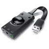 CSL USB-Soundkarte Surround Sound, mini externe USB Soundkarte mit Lautstärkenregelung schwarz