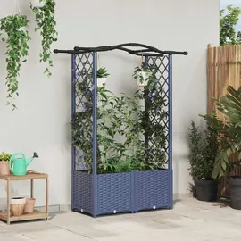 vidaXL Hochbeet mit Rankgitter und Dach 125 x 40 x 138 cm Grau