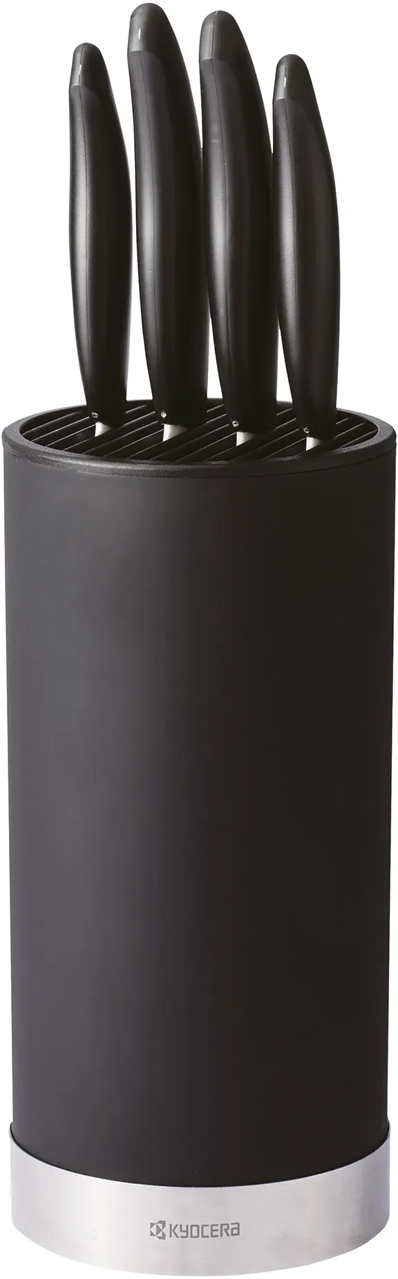 KYOCERA Messerblock rund für bis zu 8 Messer im Set mit 4 Keramik-Messern GEN