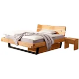 Lomadox Schlafzimmer-Set BRANTFORD-69, (Spar-Set, 5-tlg., Bettgestell Bettschubkästen Nachttische), Liegefläche 160x200, Holzkopfteil, Kiefer massiv eichefarben geölt braun 298 cm x 88 cm x 222 cm