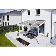 Gutta Terrassendach Premium 309 x 306 cm weiß / Polycarbonat bronce