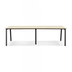 Schreibtisch Doppelbank aus Holz und Metall  Kollaborativer Arbeitsplatz für 8 Personen  Moderner Bürotisch mit Bankform  Kadima Design