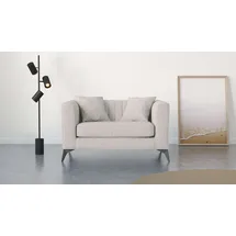 Home Affaire Loveseat HOME AFFAIRE "MATTHEW Loungesessel, Maße B/T/H: 130/86/74 cm", beige (hellbeige), B:130cm H:74cm T:86cm, 100% Polyester, Sessel, incl. Zierkissen, feine Steppung im Rücken, belastbar bis 200kg