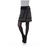 Aniston CASUAL Wickelrock ANISTON CASUAL, Damen, Gr. 46, schwarz (grau, schwarz, meliert), Strick, Obermaterial: 100% Polyacryl, kontrastfarbene Details, modisch, figurumspielend kniefrei, Röcke, mit seitlichen Schnallen verziert