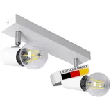 Maxkomfort GmbH ProShine E27 Deckenleuchte 2-flammig, Metall weiß, IP20 | Weiß