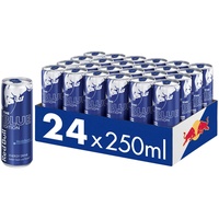 Red Bull Energy Drink Blue Edition - 24er Palette Dosen Getränke mit Heidelbeere-Geschmack, EINWEG (24 x 250 ml)