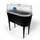 BigDean Hochbeet Balkon 77 x 38 x 84 cm Schwarz