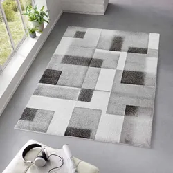 Moderner Designerteppich TC-Fashion 6114 Karos in grau 120x160 cm