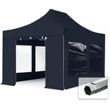 TOOLPORT Faltpavillon 3 x 4,5 m inkl. Seitenteile schwarz 581942