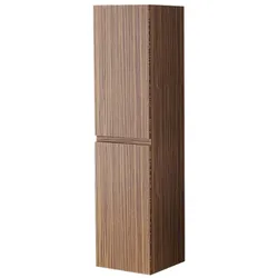 Badschrank holz-dunkel Hochglanz Hochschrank Badezimmerschrank Badmöbel Badausstattung Badezimmer Schrank Handtuchschrank Hängeschrank Zug Jet-Line