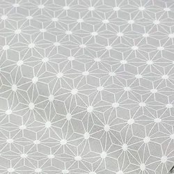 Beschichteter Baumwollstoff "Grafisches Design", hellgrau/weiß
