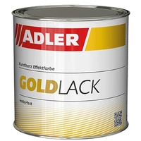 ADLER Goldlack für Holz & Metall - Goldfarbe für Innen & Außenbereich - Seidenglänzender Gold Effekt - Umweltfreundlich, Wetterfest & Hitzebeständig mit starkem Rostschutz - 125ml
