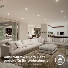 B.K.Licht Einbauleuchte 5er Set IP65 dimmbar Kunststoff 9 x 4,2 cm weiß