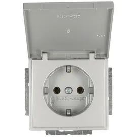 Busch-Jaeger Klappdeckelsteckdose 1f Unterputz Silber