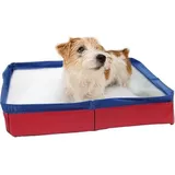 PVC Faltbarer Hundepool Faltbare Hundebadbadewanne Quadratischer Form | Non-Inflatable Anti-Rutsch-Pet-Welpen-Paddelwanne Sommerkühlung Katze Und Hundepool 50 × 50 cm