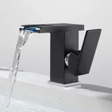 Waschtisch Armatur Wasserfall Rgb Led Wasserhahn Bad Waschbecken Einhandmischer
