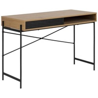 XXXLutz Schreibtisch, Schwarz, Eichefarben - 50x75x110 cm,