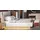 JVmoebel Beige Schlafzimmer Set Bett Nachttische Bank, aus Holz Textil