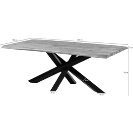 Massivmoebel24 SEATTLE Esstisch #02 200x100 Mikado-Beine Wildeiche braun