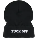 Mister Tee Fuck Off Beanie Schwarz/Weiß
