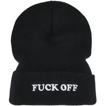 Mister Tee Fuck Off Beanie Schwarz/Weiß