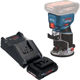 Bosch Professional Fräse, Bosch GKF 18V-8 Professional Akku Kantenfräse 18 V 8,0 mm Brushless + 1x ProCORE Akku 4,0 Ah +