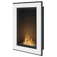 SOLOLED Frame 550 weiß eingebauter Bioethanol-Wandkamin ohne Glas