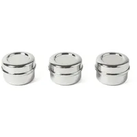 Eco Brotbox Chutney Boxen 3er Set Edelstahl Mini-Behälter | BPA-Frei | spülmaschinenfest mit je 60 ml Füllvolumen | für Dips und Soßen