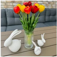 Online fuchs 15 künstliche Tulpen in Einer Glasvase -