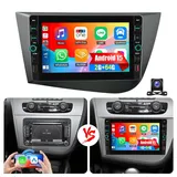 ESSGOO Für Seat Leon 1P1 2005-12 Android15 Autoradio Carplay GPS NAVI Mit USB Autoradio (RDS, 4+64GB(optional), Digitalradio (DAB), FM, SWC, Apple Carplay Android Auto GPS Navi WIFI BT EQ mit USB- und Type-C) schwarz
