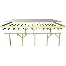 Karibu Carport Classic Einzel 3 inkl. 1 Einfahrtsbogen und Stahl-Trapezprofil kdi