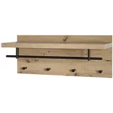Haku-Möbel HAKU Möbel Wandgarderobe 37444 eiche Holz 4 Haken 75,0 x 30,0 cm