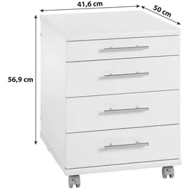 MÖBELPARTNER Serie 527 Rollcontainer 41,6 x 56,9 x 50 grau