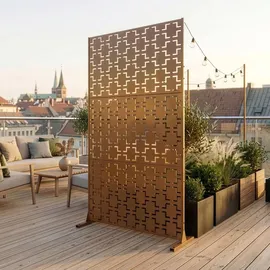 casa.pro Trennwand Basciano 180 x 90 cm Braun/Stahl
