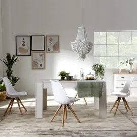 VS Venta-stock Stuhl Holz Weiß 2er Set