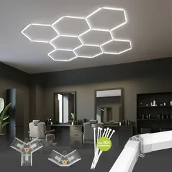 LED Hexagon Deckenleuchte | Sechseckiges Waben Design | Modulares Stecksystem | ...