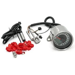 Koso D64 Chrome Style Tachometer Signalleuchten, max. 260km/h mit ABE universal