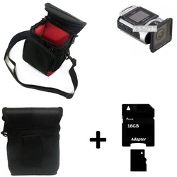 K-S-Trade Kameratasche für Ricoh WG-M 2, Kameratasche Fototasche Umhängetasche Schutz Hülle mit Zusatzfach schwarz