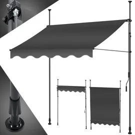 Kesser Klemmmarkise mit Handkurbel 200 cm anthrazit