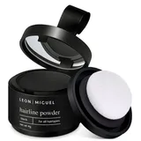 Leon Miguel Ansatzpuder - wasserfestes Hairline Powder als perfekten Haar Concealer zum Ansatz kaschieren, unsichtbares Haar Make-up zur Haarverdichtung (Schwarz, Hairline Powder)
