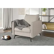 s-style möbel Sessel Azalea Luxusmikrofaser 70 x 70 x 70 cm Beige mit Wellenfederung