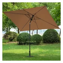 Svita Sonnenschirm 3x2m Balkonschirm rechteckig mit Sonnenschutz Matt Taupe -