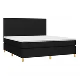 vidaXL Boxspringbett mit Matratze Schwarz 160x200 cm Stoff