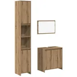 vidaXL Badmöbel-Set Artisan-Eiche 3-tlg. Braun