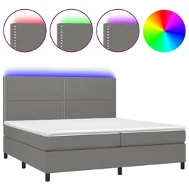 vidaXL Boxspringbett 200 x 200 cm Dunkelgrau