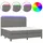 vidaXL Boxspringbett 200 x 200 cm Dunkelgrau