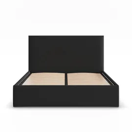 mebligo Polsterbett, Schwarz, Textil, 140x200 cm, Schlafzimmer, Betten, Polsterbetten